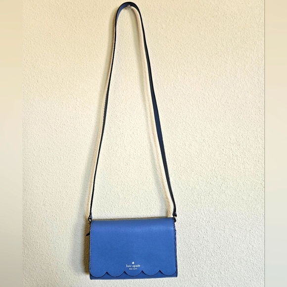 NWOT Kate Spade Magnolia Street Addison Blue Scallop Convertible Crossbody Bag - Picture 8 of 10